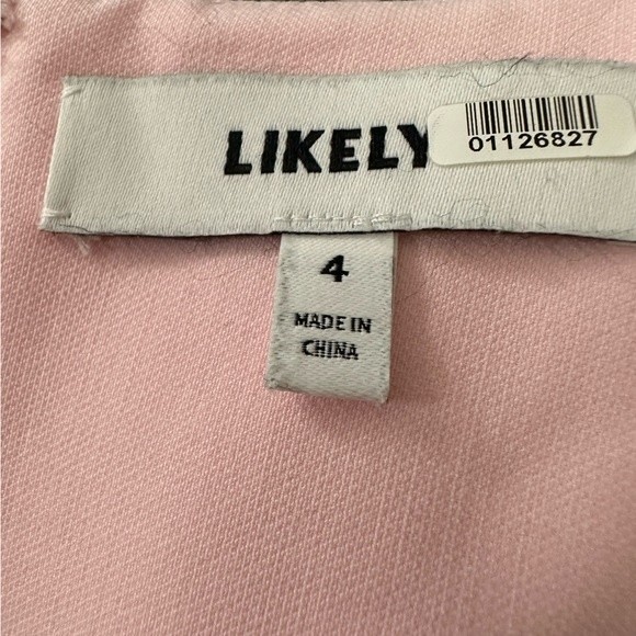 32 Likely pink dress with ruffled arm sleeves Size 4 - Picture 4 of 5